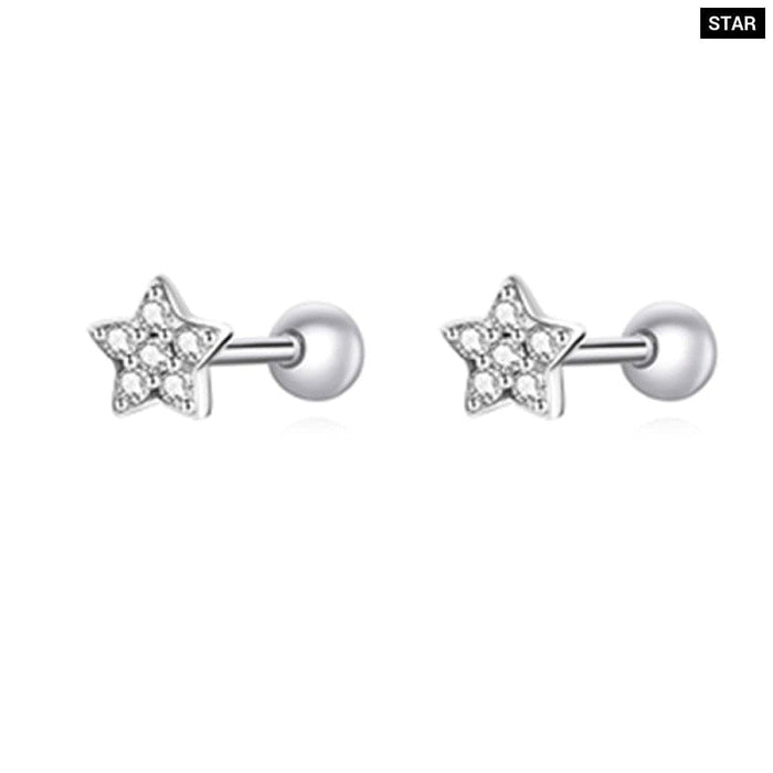 925 Sterling Silver Brilliant Star Earrings For Women