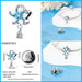 925 Sterling Silver Butterfly Flower Blue Zircon Charms