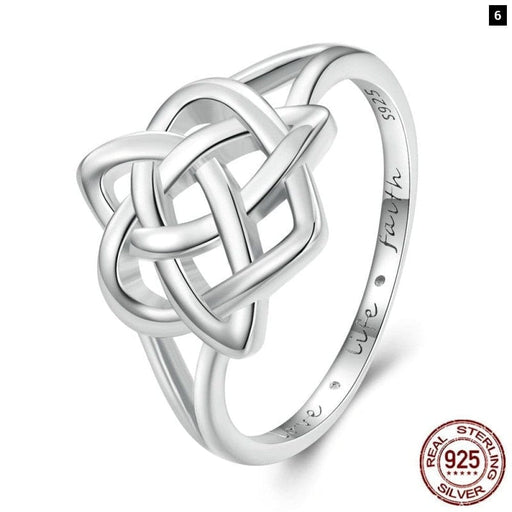 925 Sterling Silver Celtic Knot Finger Ring For Women