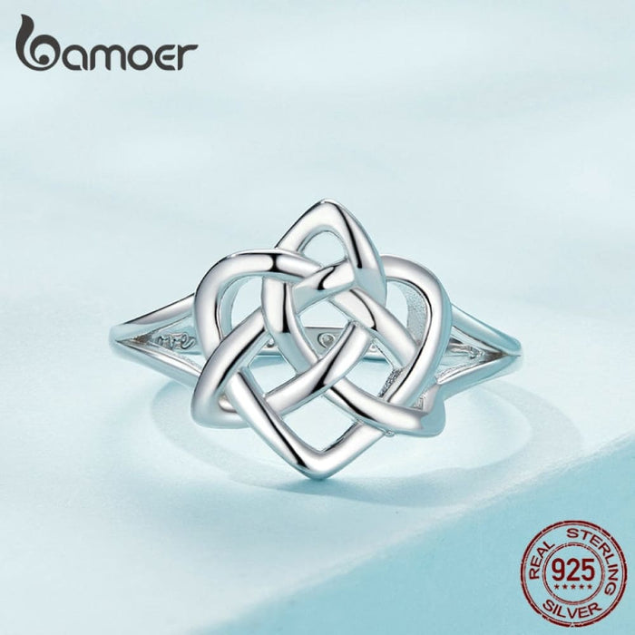 925 Sterling Silver Celtic Knot Finger Ring For Women