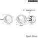 925 Sterling Silver Charm Pearl Beads Screw Stud Earrings