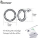 925 Sterling Silver Circle Round Stud Earrings With Cz