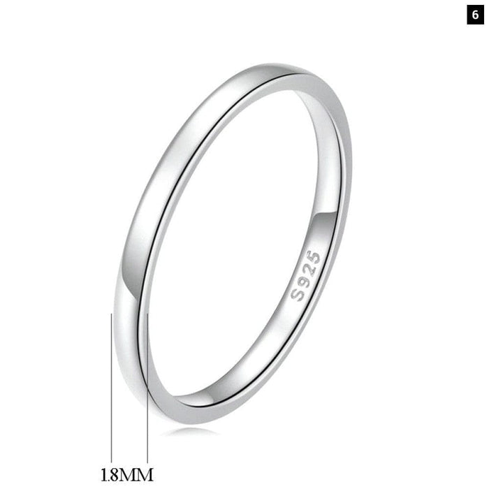 925 Sterling Silver Classic Round Finger Ring For Women