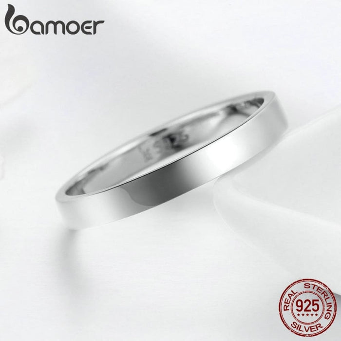 925 Sterling Silver Classic Round Finger Ring For Women