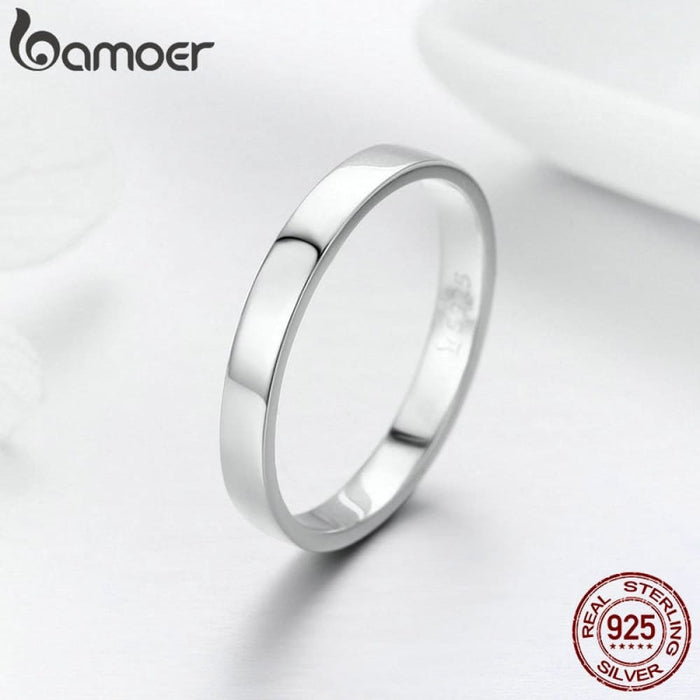 925 Sterling Silver Classic Round Finger Ring For Women