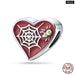 925 Sterling Silver Red Colour Series Heart Shape Charms