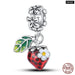 925 Sterling Silver Red Colour Series Heart Shape Charms