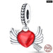 925 Sterling Silver Red Colour Series Heart Shape Charms