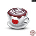 925 Sterling Silver Red Colour Series Heart Shape Charms