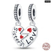 925 Sterling Silver Red Colour Series Heart Shape Charms