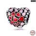 925 Sterling Silver Red Colour Series Heart Shape Charms