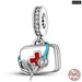 925 Sterling Silver Red Colour Series Heart Shape Charms