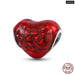 925 Sterling Silver Red Colour Series Heart Shape Charms