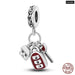 925 Sterling Silver Red Colour Series Heart Shape Charms