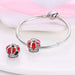 925 Sterling Silver Red Colour Series Heart Shape Charms