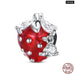 925 Sterling Silver Red Colour Series Heart Shape Charms