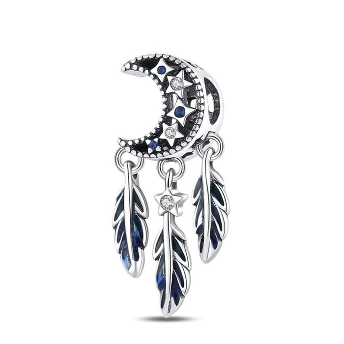 925 Sterling Silver Colourful Dreamcatcher Charms Beads Fit