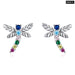 925 Sterling Silver Colourful Multiple Zircons Butterfly