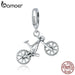 925 Sterling Silver Crystal Bike Bicycle Shape Pendant