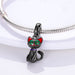 925 Sterling Silver Cute Black Cat Pet Charms Beads Fit