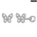 925 Sterling Silver Cute Butterfly Stud Earrings Handmade