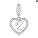 925 Sterling Silver Delicate Heart Pendant Letter a To z