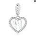 925 Sterling Silver Delicate Heart Pendant Letter a To z