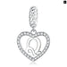 925 Sterling Silver Delicate Heart Pendant Letter a To z