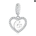 925 Sterling Silver Delicate Heart Pendant Letter a To z