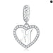 925 Sterling Silver Delicate Heart Pendant Letter a To z