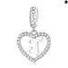 925 Sterling Silver Delicate Heart Pendant Letter a To z