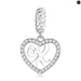 925 Sterling Silver Delicate Heart Pendant Letter a To z