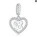 925 Sterling Silver Delicate Heart Pendant Letter a To z