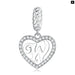 925 Sterling Silver Delicate Heart Pendant Letter a To z