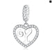 925 Sterling Silver Delicate Heart Pendant Letter a To z