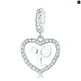 925 Sterling Silver Delicate Heart Pendant Letter a To z