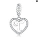 925 Sterling Silver Delicate Heart Pendant Letter a To z