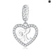 925 Sterling Silver Delicate Heart Pendant Letter a To z