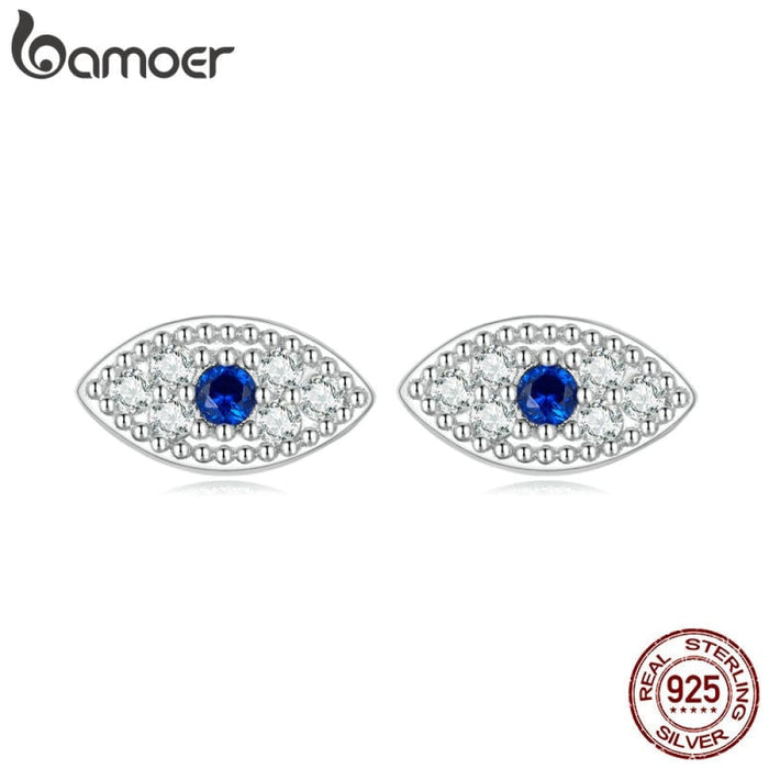 925 Sterling Silver Devil Eye Stud Earrings For Women