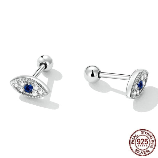 925 Sterling Silver Devil Eye Stud Earrings For Women