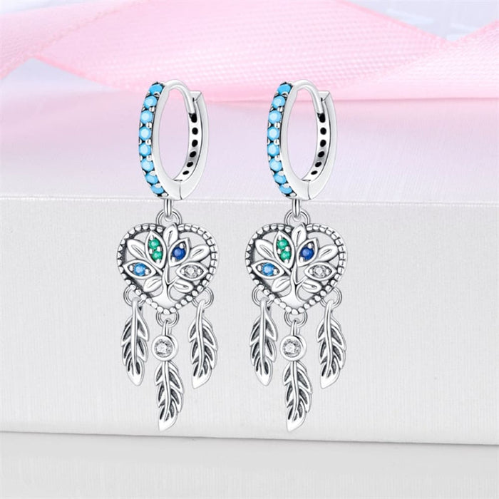 925 Sterling Silver Dream Catcher Earrings For Women