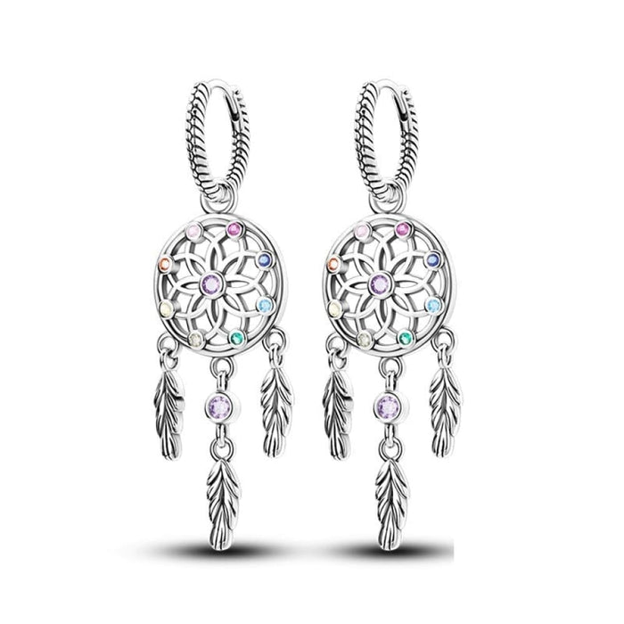 925 Sterling Silver Dream Catcher Earrings For Women