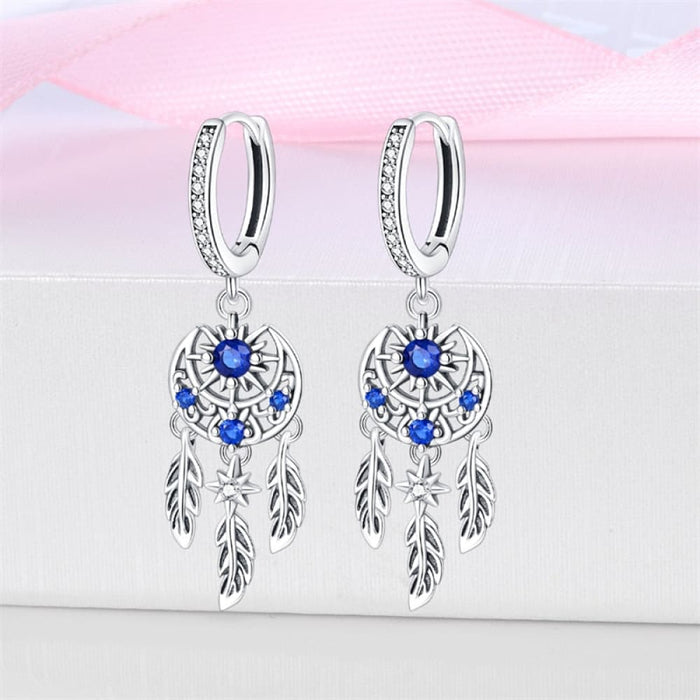 925 Sterling Silver Dream Catcher Earrings For Women