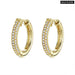 925 Sterling Silver Ear Hoops Luxury Buckles Pave Setting