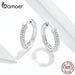 925 Sterling Silver Ear Hoops Luxury Buckles Pave Setting