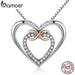 925 Sterling Silver Elegant Double Heart Infinity Love