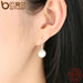 925 Sterling Silver Elegant Round Pure Love Pearl Drop