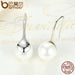 925 Sterling Silver Elegant Round Pure Love Pearl Drop