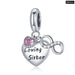 925 Sterling Silver Endless Love Infinity Charms Hearts