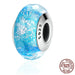 925 Sterling Silver European Pattern Murano Glass Charm